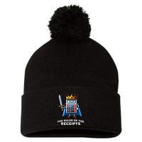 Funny Accountant Ruler Of The Receipts Taxes Bookkeeper Pom Pom 12in Knit Beanie