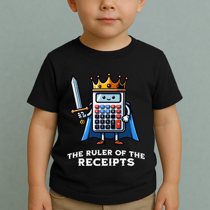 Funny Accountant Ruler Of The Receipts Taxes Bookkeeper Toddler T-Shirt