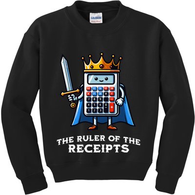 Funny Accountant Ruler Of The Receipts Taxes Bookkeeper Kids Sweatshirt