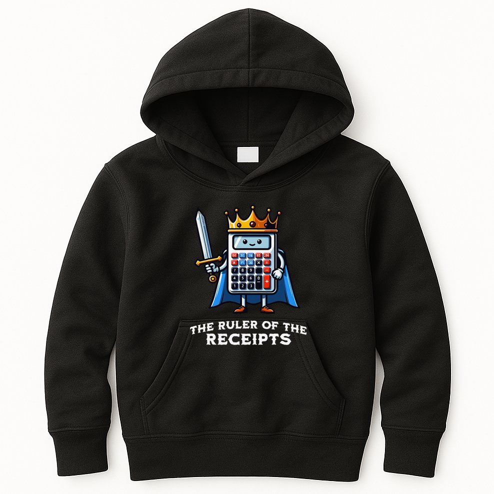 Funny Accountant Ruler Of The Receipts Taxes Bookkeeper Kids Hoodie