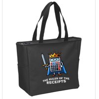 Funny Accountant Ruler Of The Receipts Taxes Bookkeeper Zip Tote Bag
