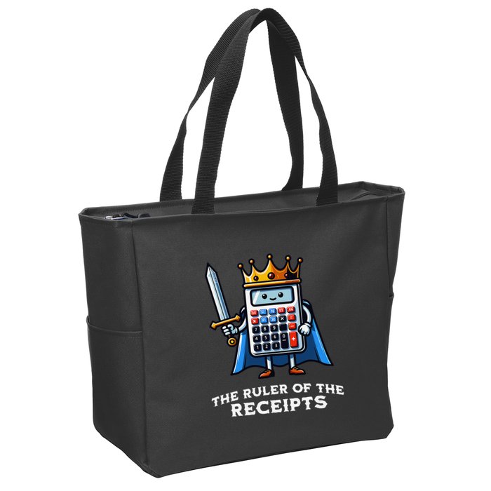 Funny Accountant Ruler Of The Receipts Taxes Bookkeeper Zip Tote Bag