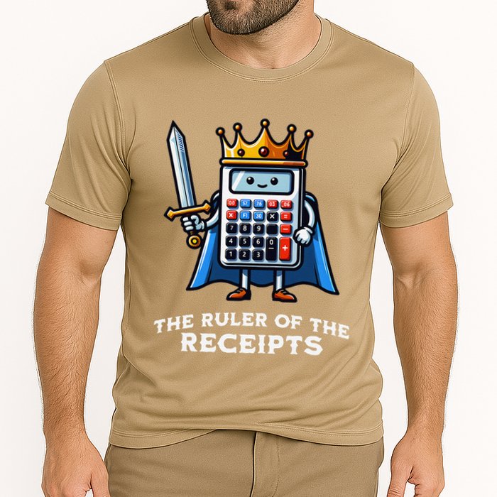 Funny Accountant Ruler Of The Receipts Taxes Bookkeeper Cooling Performance Crew T-Shirt