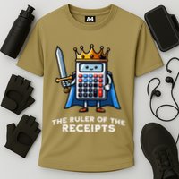 Funny Accountant Ruler Of The Receipts Taxes Bookkeeper Cooling Performance Crew T-Shirt