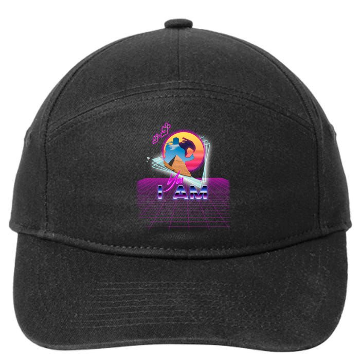 Funny Aesthetic Retro Vaporwave Synthwave Avdol Yes I Am Meme Quote 7-Panel Snapback Hat
