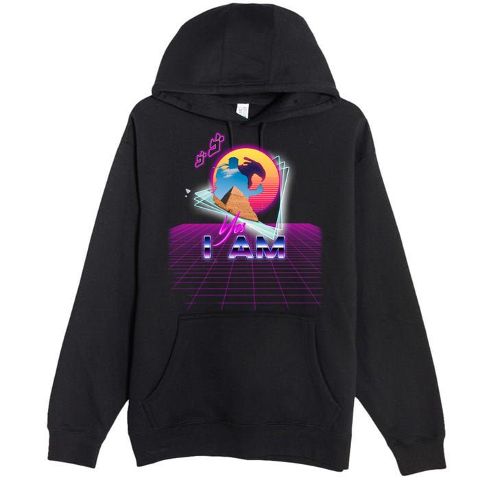 Funny Aesthetic Retro Vaporwave Synthwave Avdol Yes I Am Meme Quote Premium Pullover Hoodie