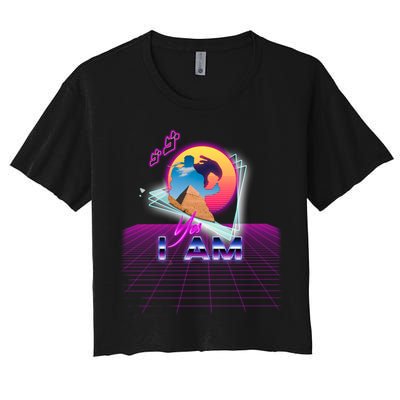 Funny Aesthetic Retro Vaporwave Synthwave Avdol Yes I Am Meme Quote Crop Top
