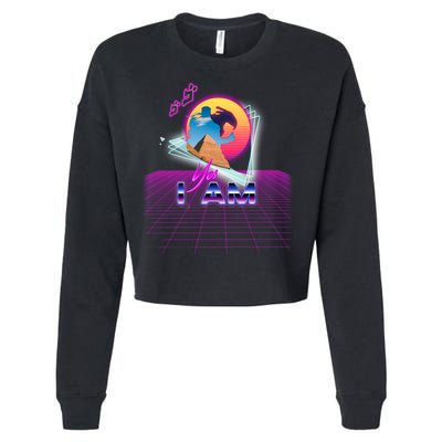 Funny Aesthetic Retro Vaporwave Synthwave Avdol Yes I Am Meme Quote Cropped Pullover Crew