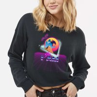 Funny Aesthetic Retro Vaporwave Synthwave Avdol Yes I Am Meme Quote Cropped Pullover Crew