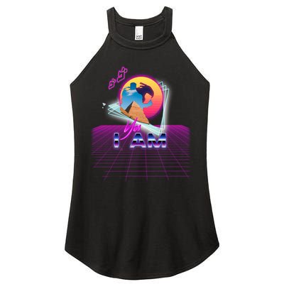 Funny Aesthetic Retro Vaporwave Synthwave Avdol Yes I Am Meme Quote Women's Perfect Tri Rocker Tank