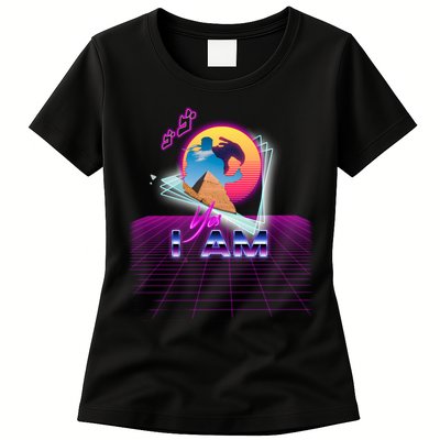 Funny Aesthetic Retro Vaporwave Synthwave Avdol Yes I Am Meme Quote Womens T-Shirt