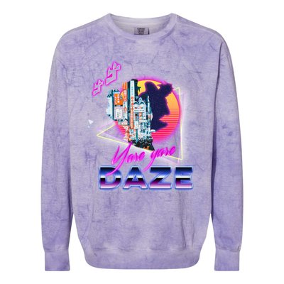 Funny Aesthetic Retro Vaporwave Synthwave Yare Yare Daze Meme Quote Colorblast Crewneck Sweatshirt