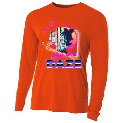 Funny Aesthetic Retro Vaporwave Synthwave Yare Yare Daze Meme Quote Cooling Performance Long Sleeve Crew