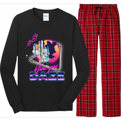 Funny Aesthetic Retro Vaporwave Synthwave Yare Yare Daze Meme Quote Long Sleeve Pajama Set