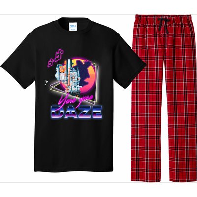 Funny Aesthetic Retro Vaporwave Synthwave Yare Yare Daze Meme Quote Pajama Set