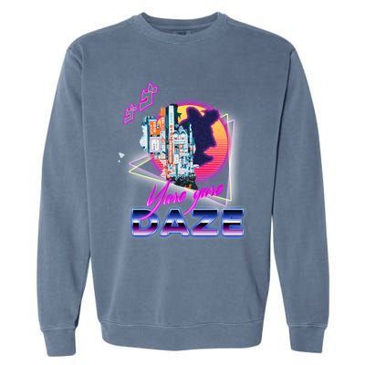 Funny Aesthetic Retro Vaporwave Synthwave Yare Yare Daze Meme Quote Garment-Dyed Sweatshirt