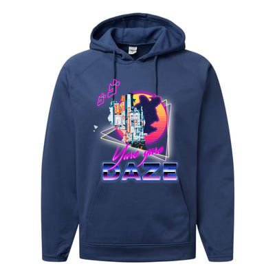 Funny Aesthetic Retro Vaporwave Synthwave Yare Yare Daze Meme Quote Performance Fleece Hoodie