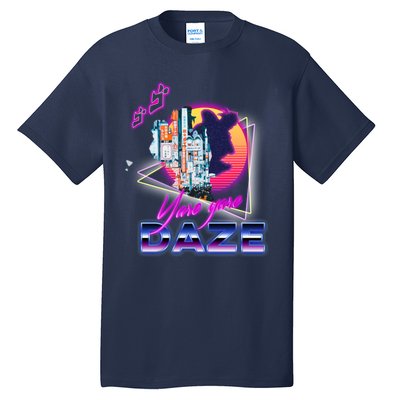 Funny Aesthetic Retro Vaporwave Synthwave Yare Yare Daze Meme Quote Tall T-Shirt