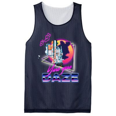 Funny Aesthetic Retro Vaporwave Synthwave Yare Yare Daze Meme Quote Mesh Reversible Basketball Jersey Tank