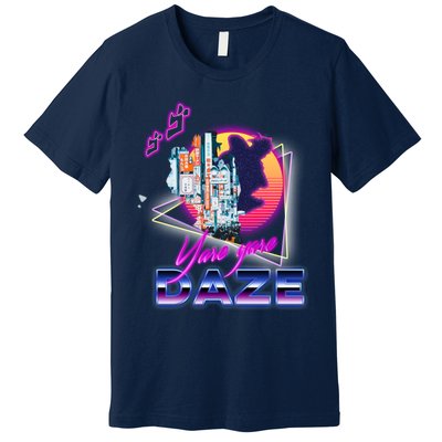 Funny Aesthetic Retro Vaporwave Synthwave Yare Yare Daze Meme Quote Premium T-Shirt