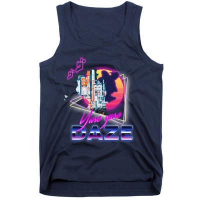 Funny Aesthetic Retro Vaporwave Synthwave Yare Yare Daze Meme Quote Tank Top