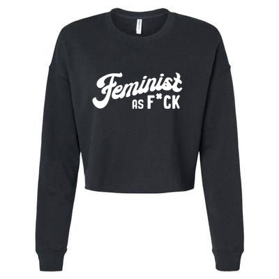 Feminist Af Retro Vintage 60s 70s Feminism Gift Cropped Pullover Crew