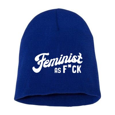 Feminist Af Retro Vintage 60s 70s Feminism Gift Short Acrylic Beanie