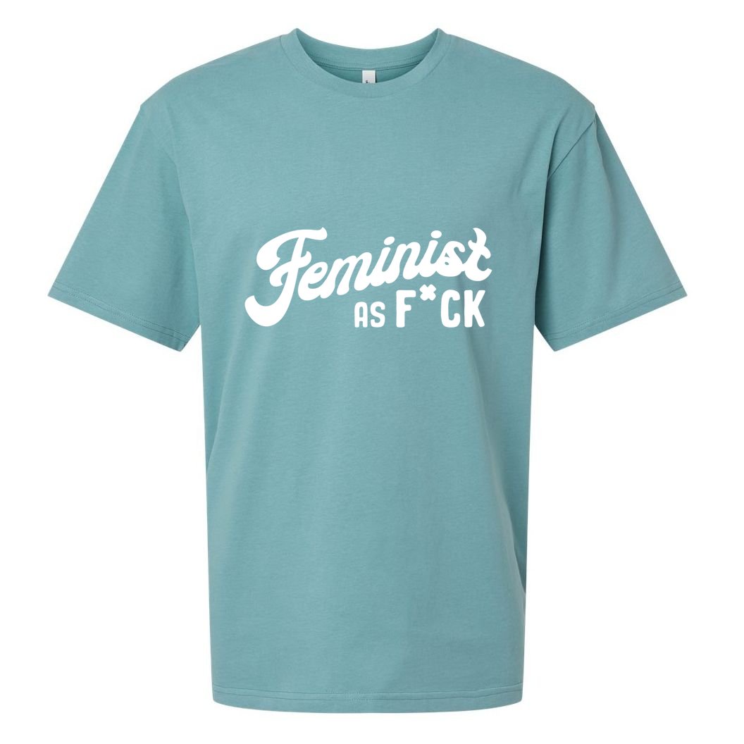 Feminist Af Retro Vintage 60s 70s Feminism Gift Sueded Cloud Jersey T-Shirt