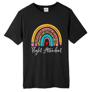 Flight Attendant Rainbow Leopard Travel And Tourism Gift Tall Fusion ChromaSoft Performance T-Shirt