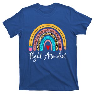 Flight Attendant Rainbow Leopard Travel And Tourism Gift T-Shirt