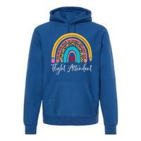 Flight Attendant Rainbow Leopard Travel And Tourism Gift Premium Hoodie