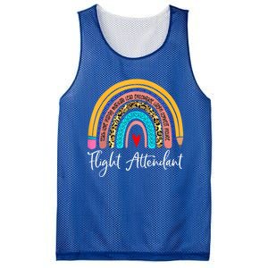 Flight Attendant Rainbow Leopard Travel And Tourism Gift Mesh Reversible Basketball Jersey Tank