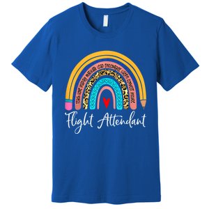 Flight Attendant Rainbow Leopard Travel And Tourism Gift Premium T-Shirt