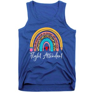 Flight Attendant Rainbow Leopard Travel And Tourism Gift Tank Top