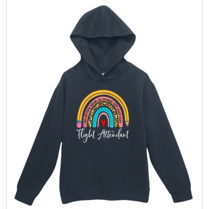 Flight Attendant Rainbow Leopard Travel And Tourism Gift Urban Pullover Hoodie