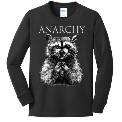 Funny Anarchy Raccoon Political For Ancomm Liberal Classic Kids Long Sleeve Shirt