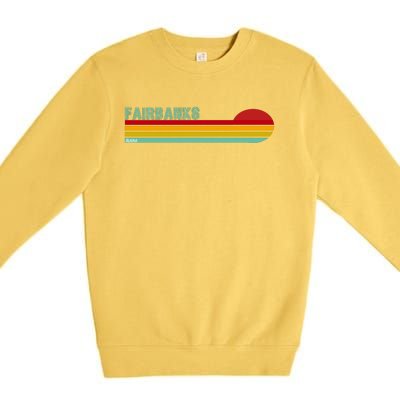 Fairbanks Alaska Retro Sunset Premium Crewneck Sweatshirt