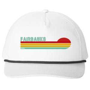 Fairbanks Alaska Retro Sunset Snapback Five-Panel Rope Hat