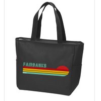 Fairbanks Alaska Retro Sunset Zip Tote Bag