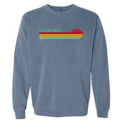 Fairbanks Alaska Retro Sunset Garment-Dyed Sweatshirt