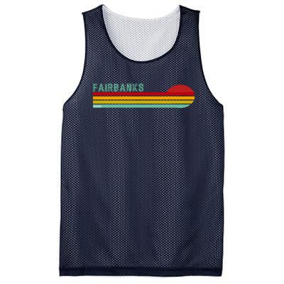 Fairbanks Alaska Retro Sunset Mesh Reversible Basketball Jersey Tank