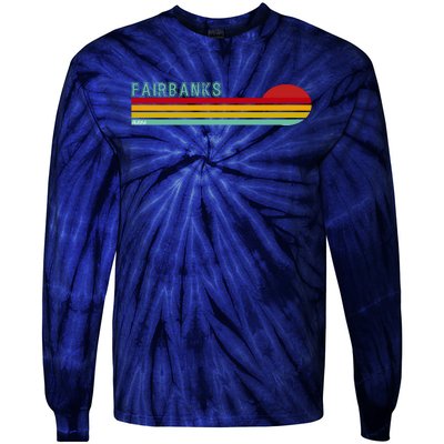 Fairbanks Alaska Retro Sunset Tie-Dye Long Sleeve Shirt