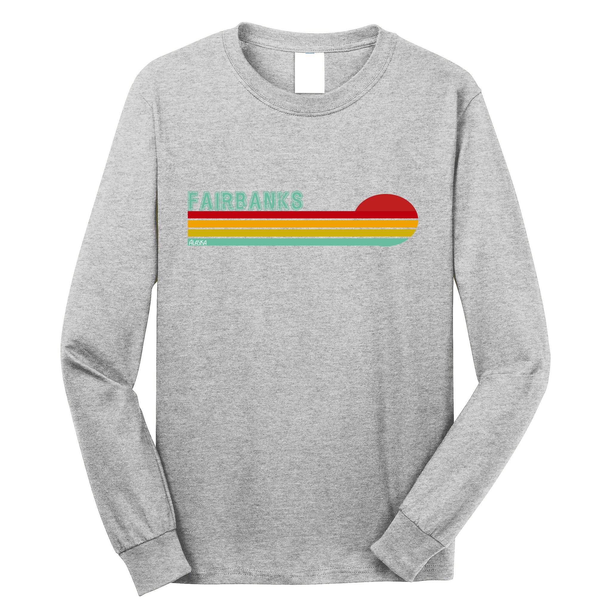 Fairbanks Alaska Retro Sunset Long Sleeve Shirt