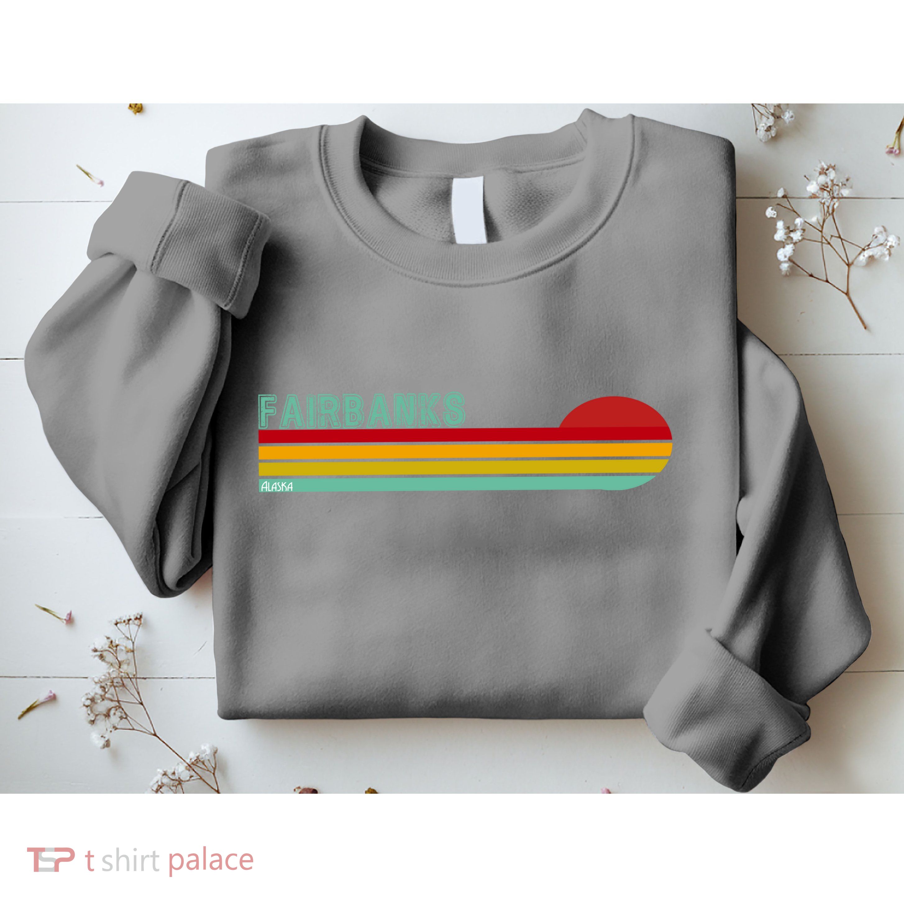 Fairbanks Alaska Retro Sunset Sweatshirt