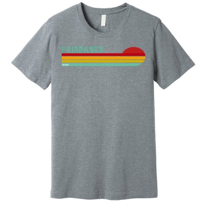 Fairbanks Alaska Retro Sunset Premium T-Shirt