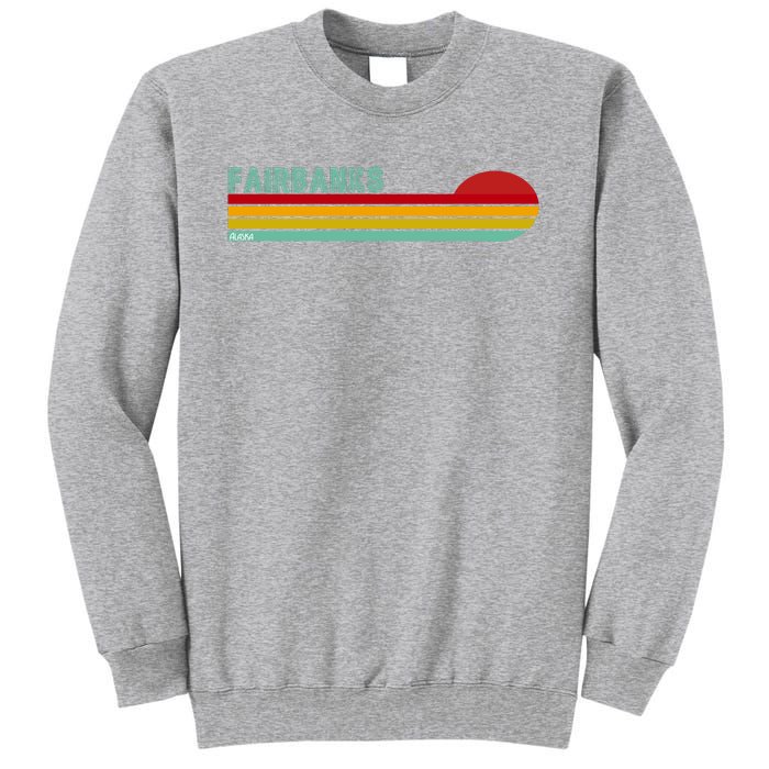 Fairbanks Alaska Retro Sunset Tall Sweatshirt