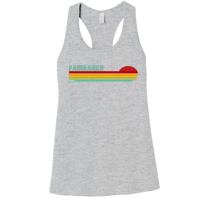 Fairbanks Alaska Retro Sunset Women's Racerback Tank