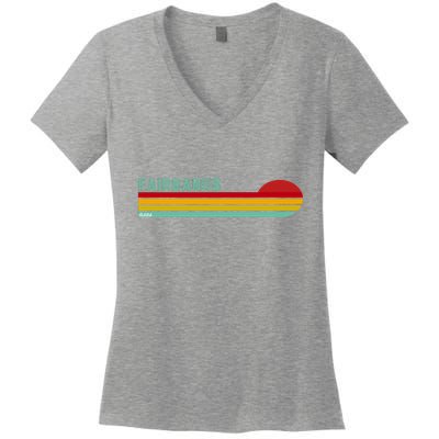 Fairbanks Alaska Retro Sunset Women's V-Neck T-Shirt