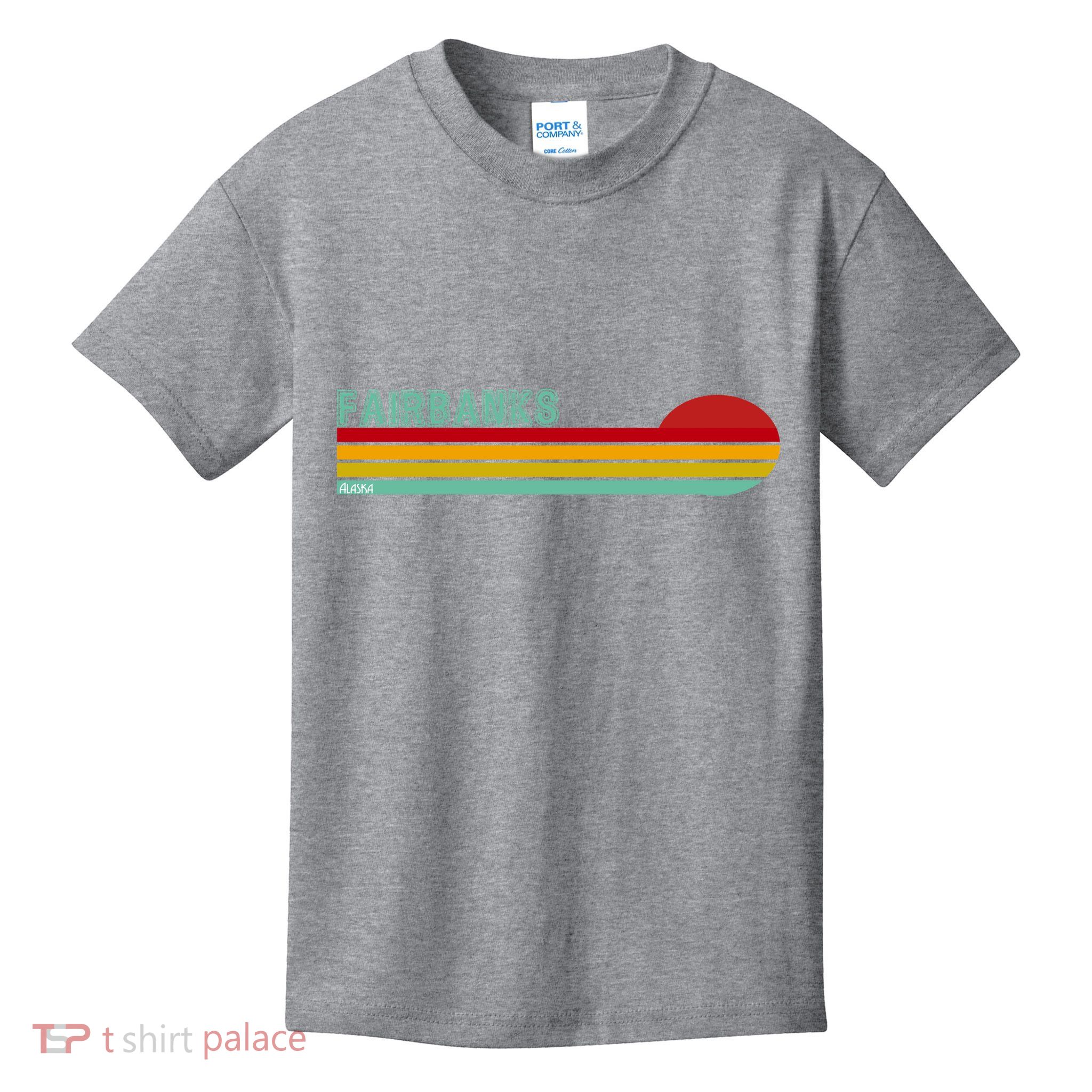 Fairbanks Alaska Retro Sunset Kids T-Shirt