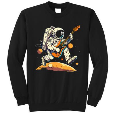 Funny Astronaut Run With Guitar On The Moon Sweatshirt